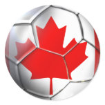 World Cup Soccer Brazil 2014 Canada flag ball Round Sticker