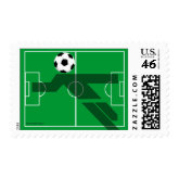 World Cup Soccer Player Field Postage stamp