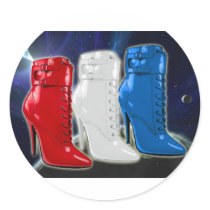 World Domination in Red White & Blue Round Stickers