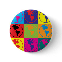 World Domination Pop Art buttons