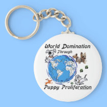 World Domination Puppy Proliferation Keychain keychains