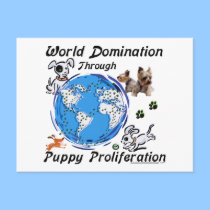 World Domination Puppy Proliferation Postcard postcards