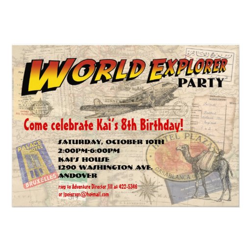 World Explorer Party Invitation