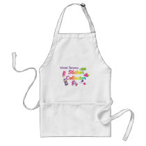 World Famous Sticker Collector aprons by candystore World Famous Sticker Collector aprons