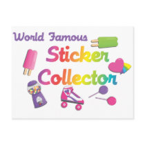World Famous Sticker Collector postcards