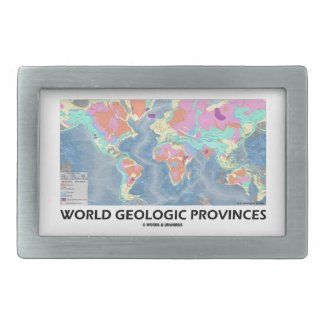 World Geologic Provinces (World Map Geology) Rectangular Belt Buckles