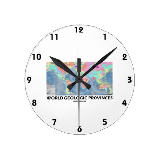 World Geologic Provinces (World Map Geology) Round Clocks