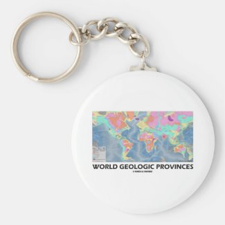 World Geologic Provinces (World Map Geology) Keychain