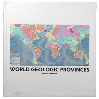World Geologic Provinces (World Map Geology) Cloth Napkin