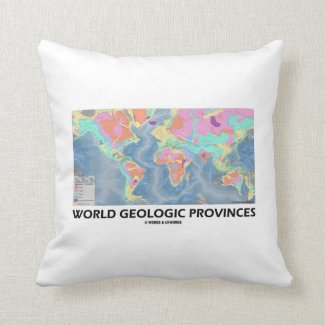 World Geologic Provinces (World Map Geology) Pillow