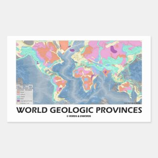 World Geologic Provinces (World Map Geology) Rectangle Stickers