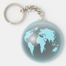 World Glass Globe Key Chains
