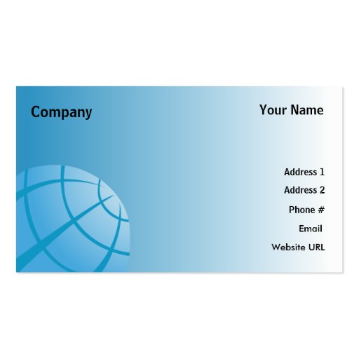 World Globe-Business Business Card Template (front side)