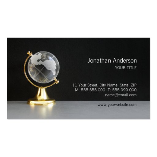 World Globe business card (front side)