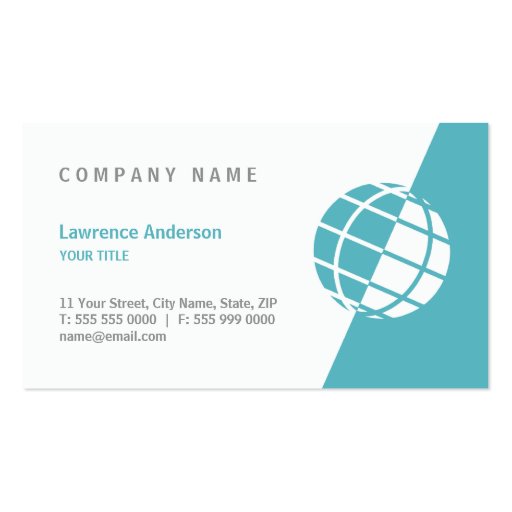 World Globe business card (front side)