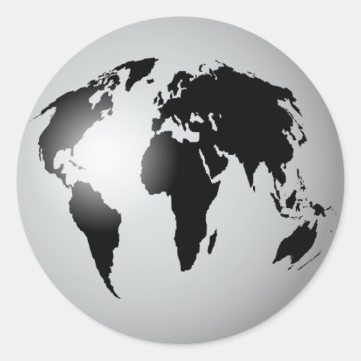 World Globe Classic Round Sticker Zazzle