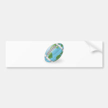World globe football ball concept bumper stickers