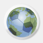 World globe soccer football ball concept illustrat refrigerator magnet