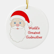 World Greatest Godmother Christmas Ornament