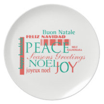 World Holiday Greetings Party Plate