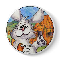 World Is My Carrot Round Lapel Pin buttons