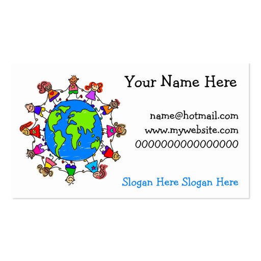 World Kids Business Card Templates (front side)