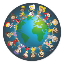 World kidz round sticker