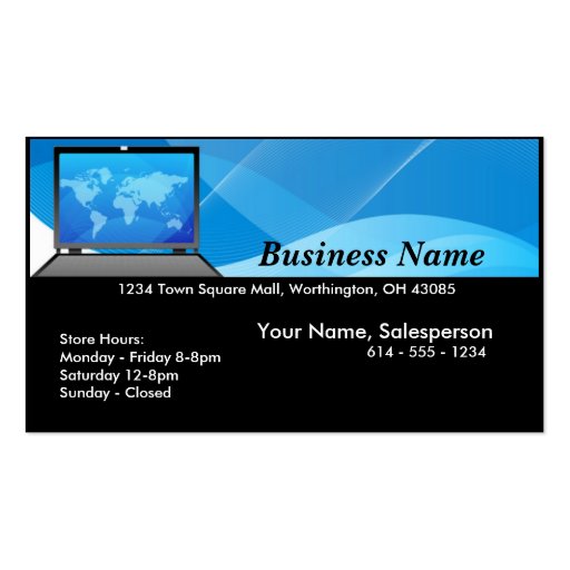 World Laptop/Computer Business Card (front side)