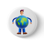 World Man Pinback Button