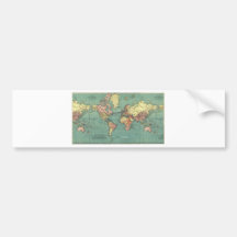 World map 1919 bumper sticker