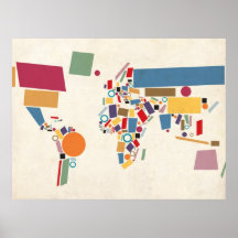 World Map Abstract Posters