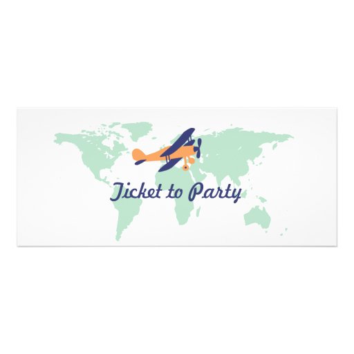 World Map Birthday Boarding Pass Ticket Custom Invite
