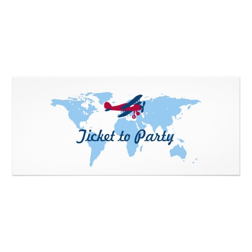 World Map Birthday Boarding Pass Ticket Personalized Announcements