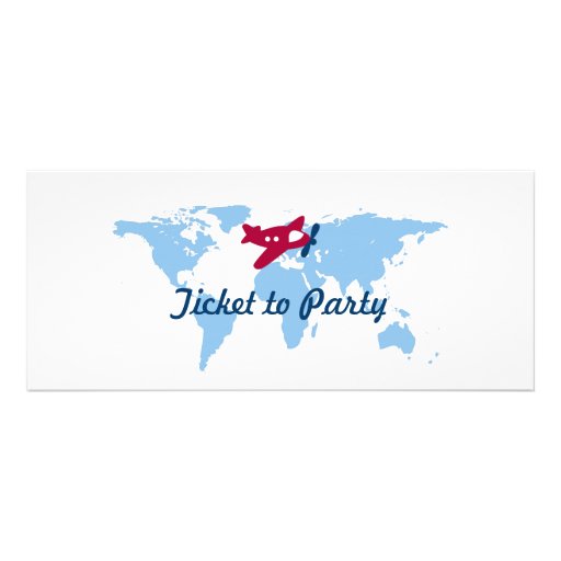 World Map Birthday Boarding Pass Ticket Personalized Announcement