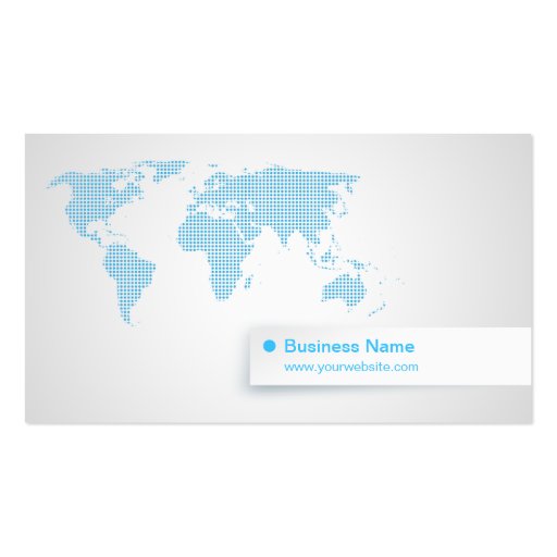World Map (blue) business card (front side)