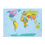 World Map Bright Gallery Wrap Canvas