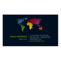 World Map business card