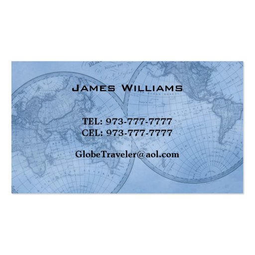 world map business cards (front side)