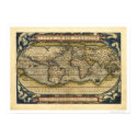 World Map By Ortelius 1570 posters