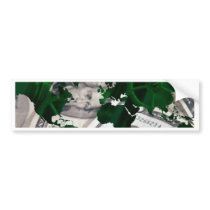 World map cash bumper sticker