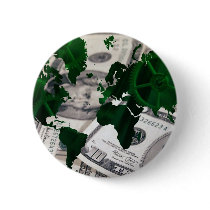 World map cash pinback button