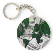 World map cash keychains