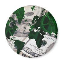 World map cash magnets