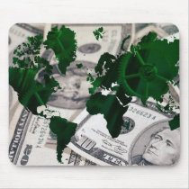 World map cash mouse pad