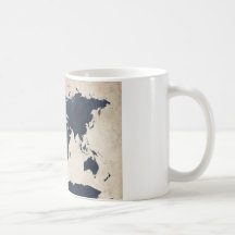 World Map Distressed Navy Mug