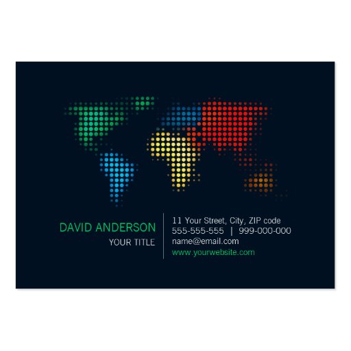 World Map Dots business card (front side)