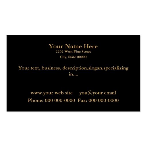 World Map Gold/Black Business Card 4 (back side)