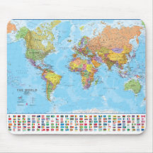 World Map  Mousepad / Mousemat