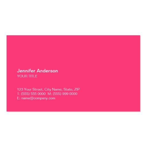 World Map (pink) business card (back side)