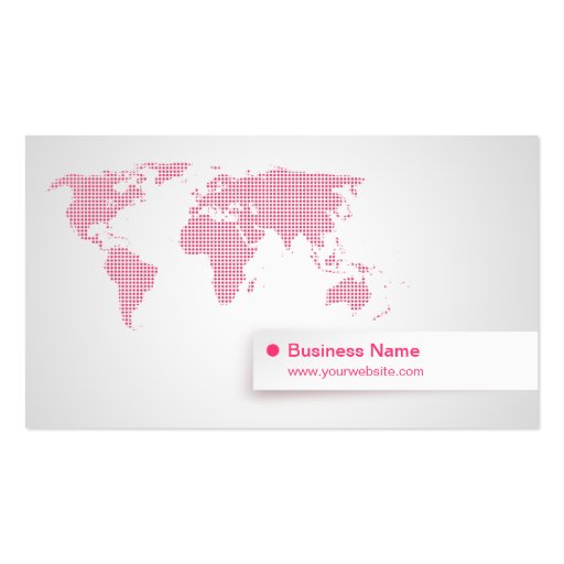 World Map (pink) business card (front side)